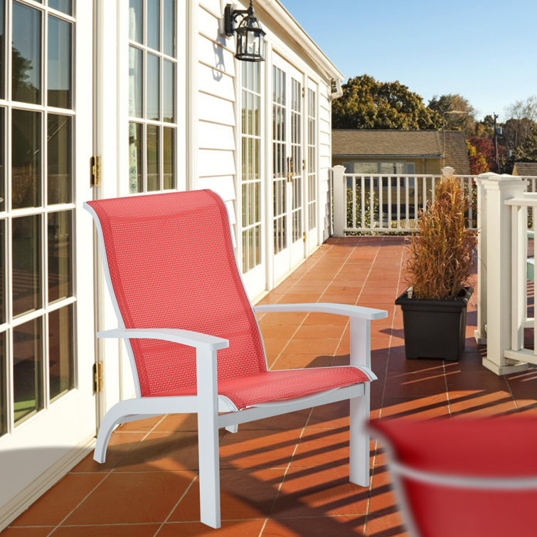 Red sling patio online chairs